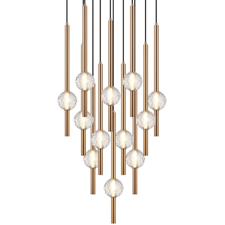 Windchimer LED 22 inch Aged Gold Brass Pendant Ceiling Light