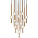 Windchimer LED 22 inch Aged Gold Brass Pendant Ceiling Light