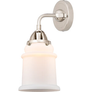 Nouveau 2 Canton LED 6 inch Polished Nickel Sconce Wall Light in Matte White Glass