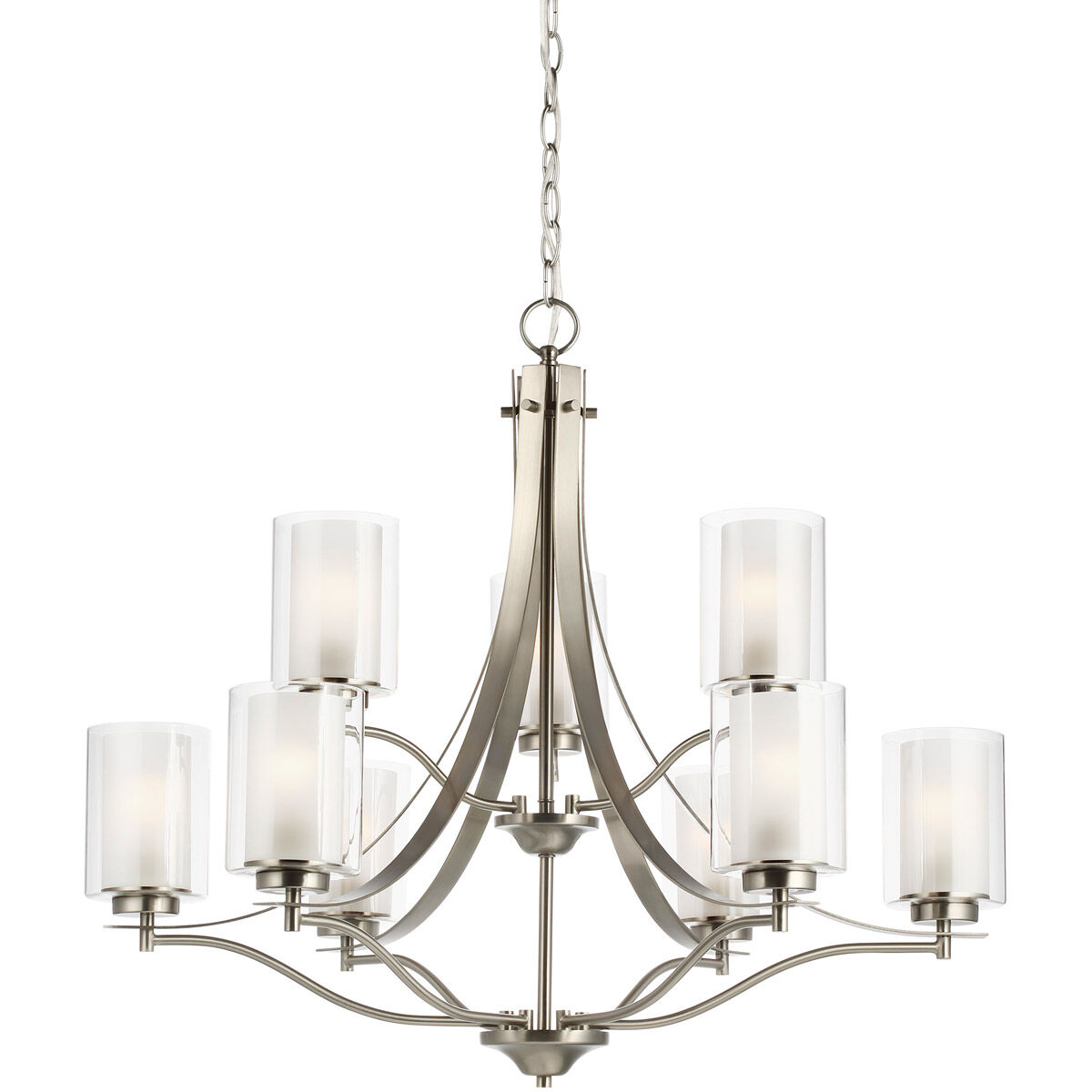 Elmwood Park 9 Light 32 inch Brushed Nickel Chandelier Ceiling Light