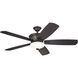 Crescent 56 inch Olde Bronze with Gold Highlights with Walnut Blades Ceiling Fan