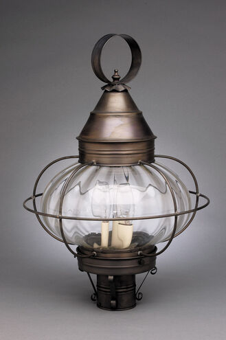 Onion 1 Light 22 inch Dark Brass Post Lamp in Optic Glass, One 75W Medium