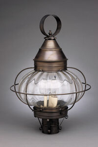Onion 1 Light 22 inch Antique Brass Post Lamp in Optic Glass, One 75W Medium