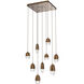 Pebble LED Flat Bronze Chandelier Ceiling Light, Multi-Port