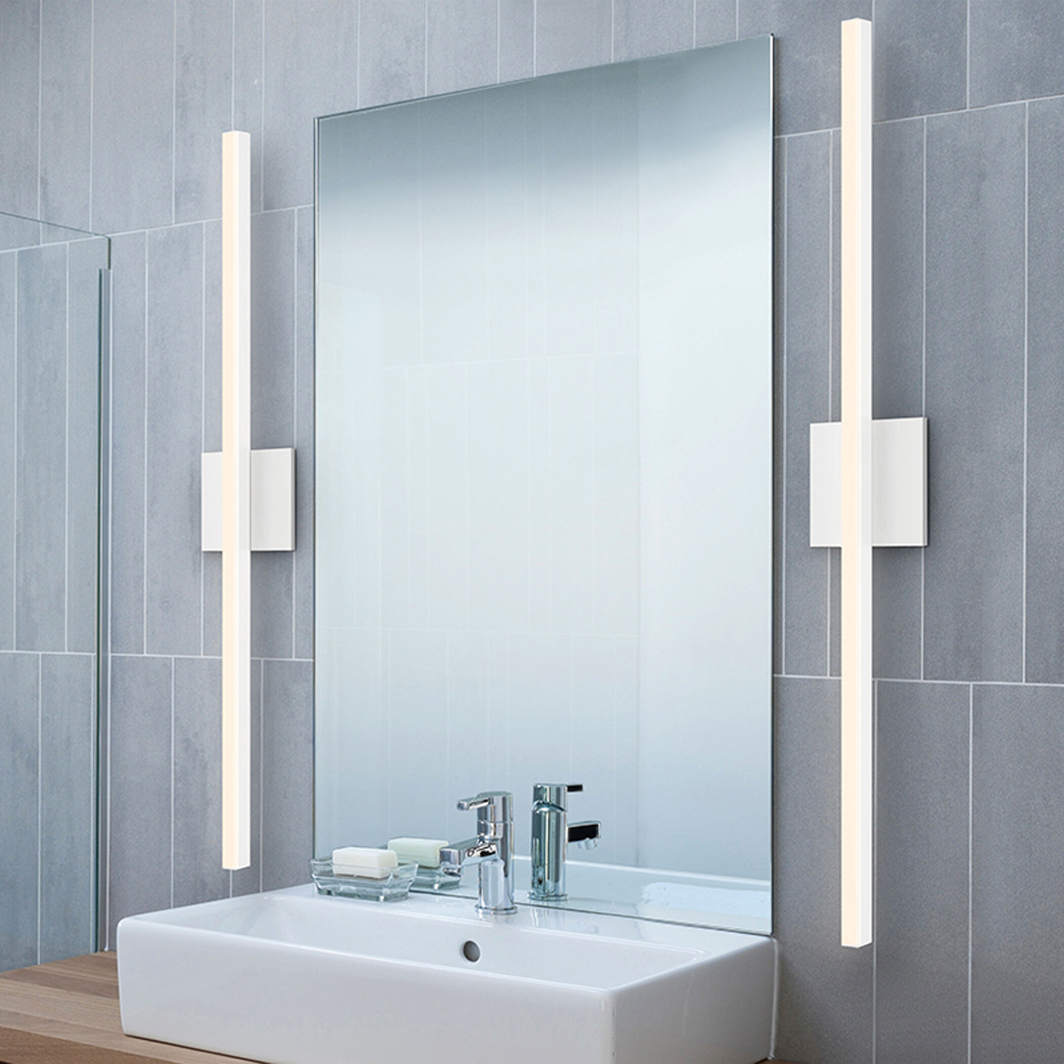 Stix LED 0.75 inch Satin White Vanity Light Wall Light