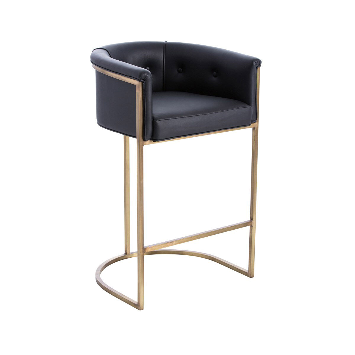 Arteriors 2670 Calvin 39 inch Black and Antique Brass Bar Stool
