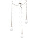 Raindrop LED 13.6 inch Beige Silver Swag Multi-Pendant Ceiling Light in 3000K LED, Diamond Chain