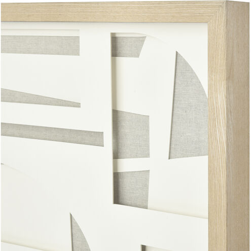 Paper Shadowbox Neutral with Light Oak Dimensional Wall Art