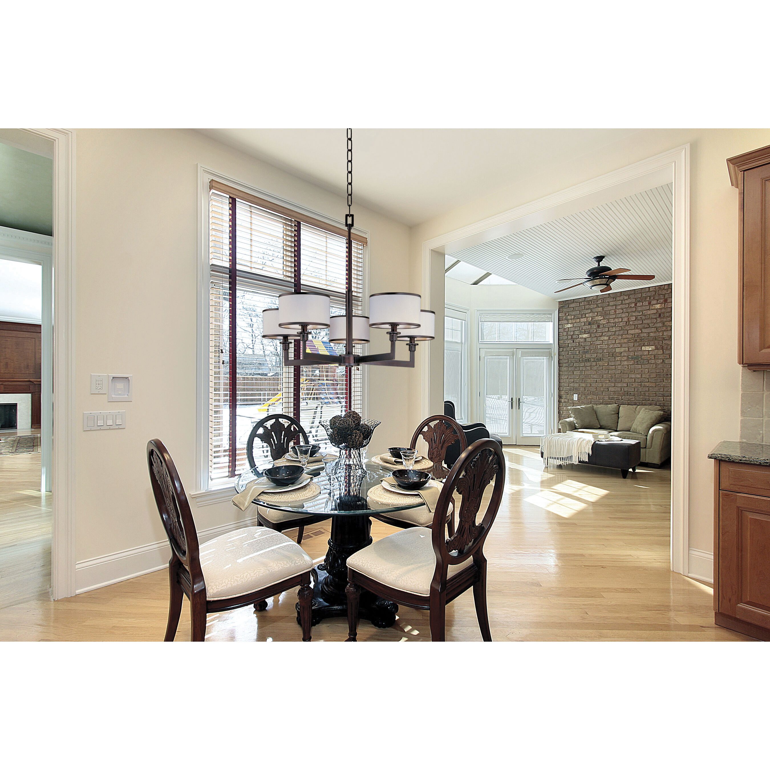 Nexus 5 Light 27.75 inch Oil Rubbed Bronze Single Tier Chandelier Ceiling Light