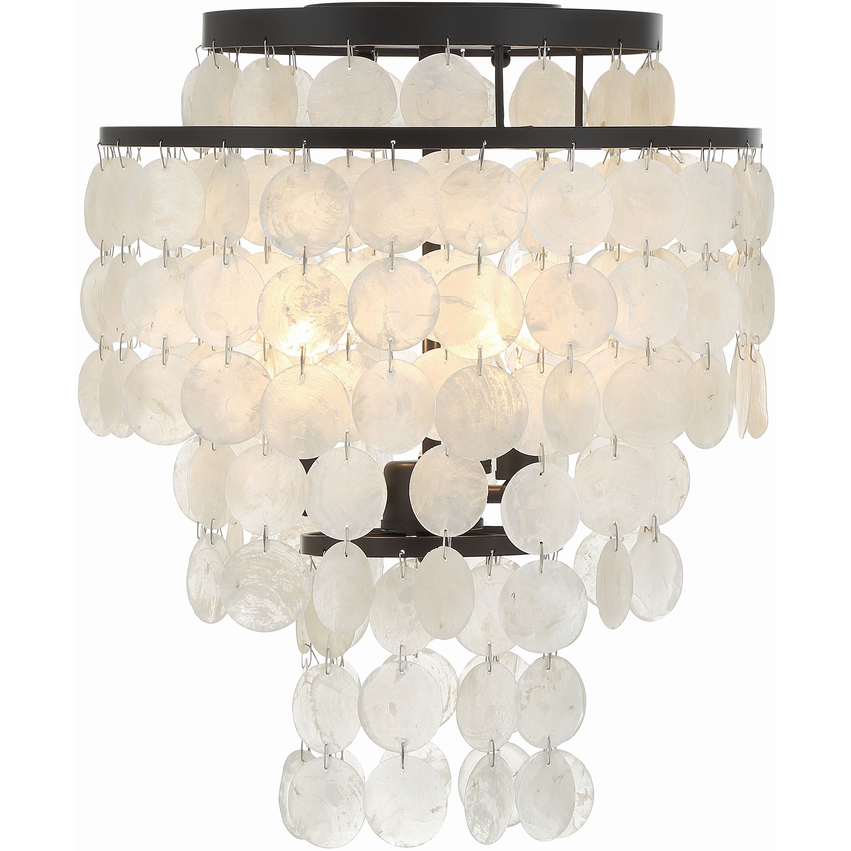 Brielle 3 Light 13 inch Dark Bronze Flush Ceiling Light