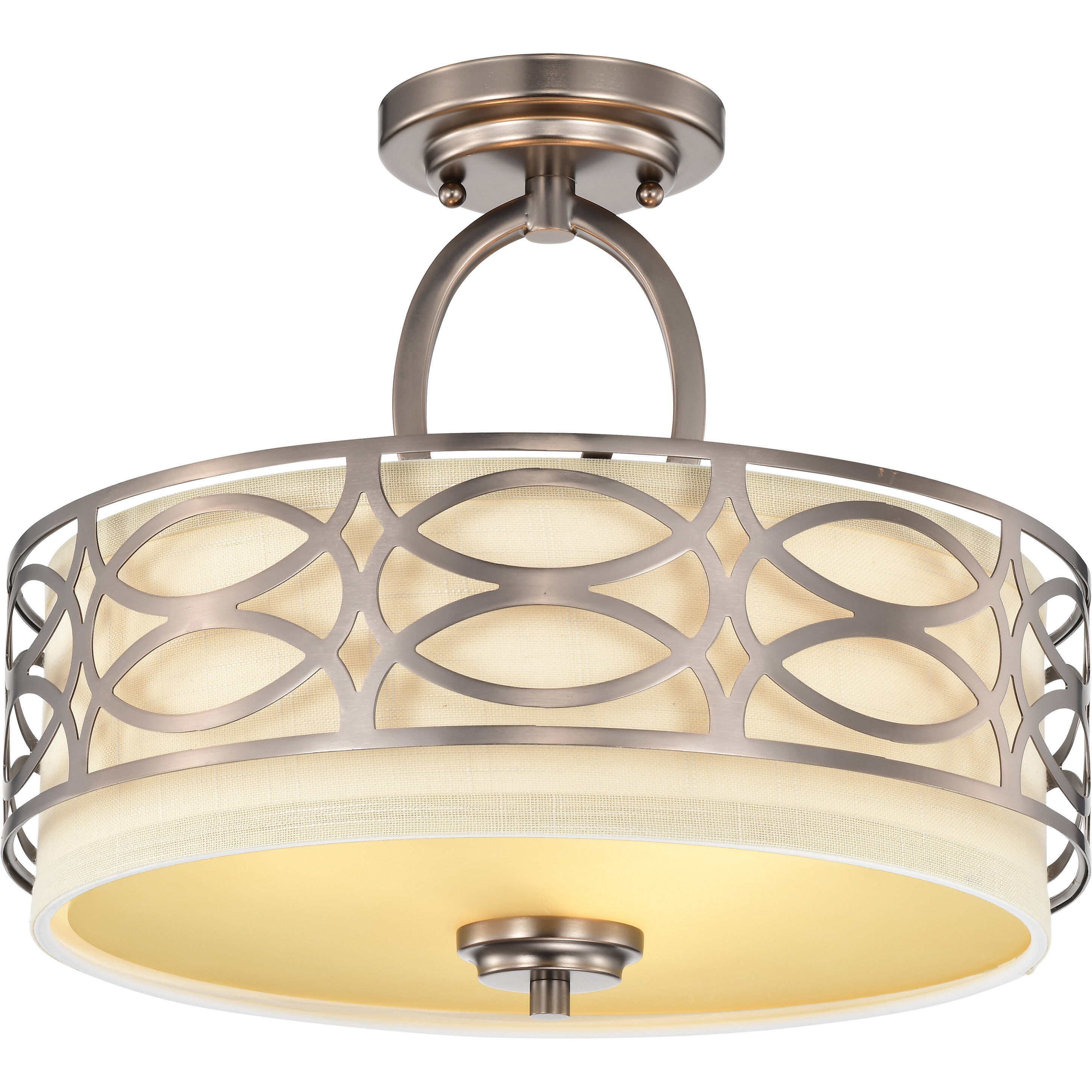 Harlow 3 Light 15 inch Hazel Bronze Semi Flush Mount Ceiling Light