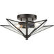 Moravian Star 2 Light 14 inch Oil Rubbed Bronze Flush Mount Ceiling Light
