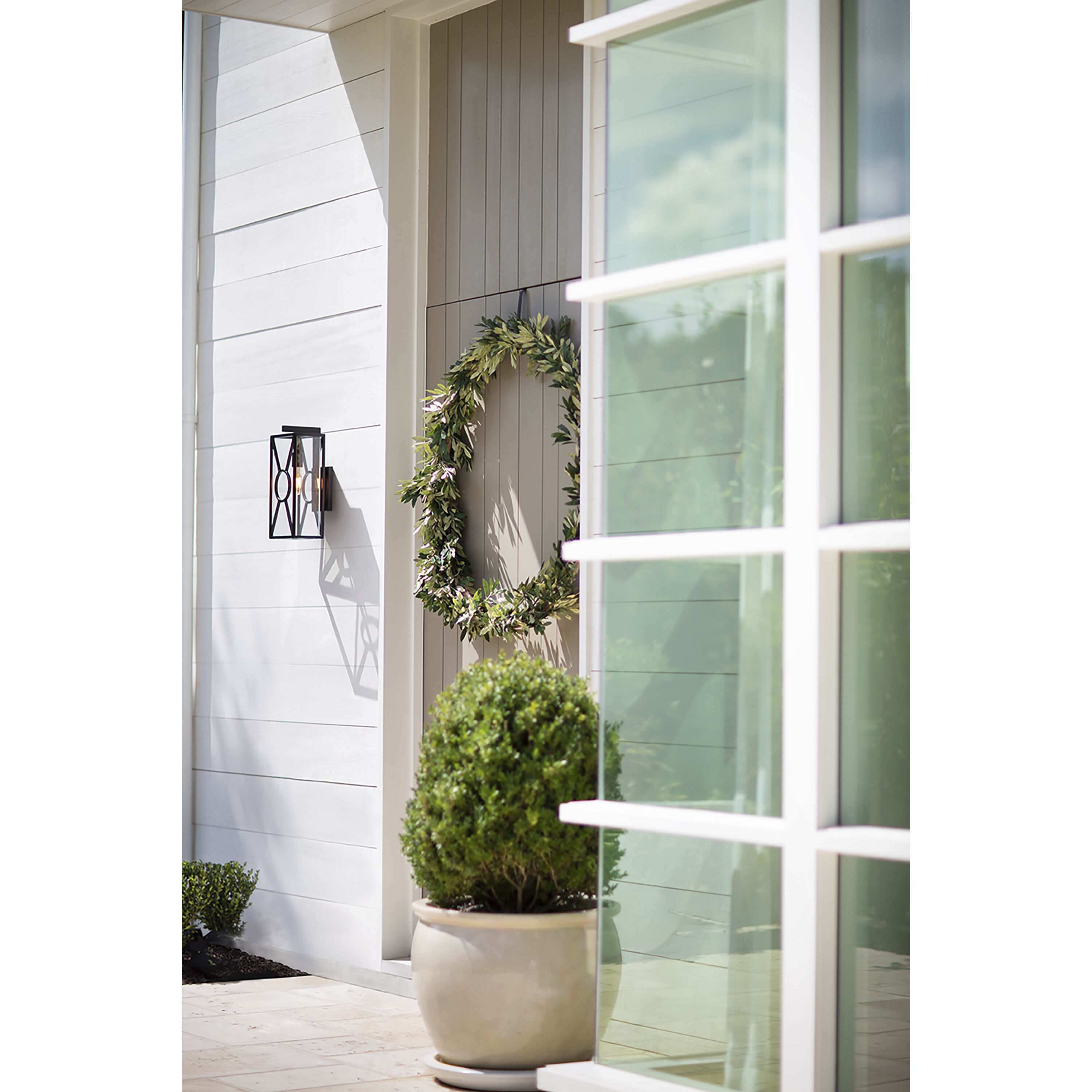 Coastal Elements Brixton Outdoor Wall Mount Lantern in Burnished Bronze, Small