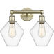 Cindyrella 2 Light 17 inch Antique Brass Bath Vanity Light Wall Light in Clear