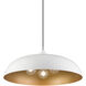 Amador 3 Light 24 inch Shiny White with Polished Chrome Accents Pendant Ceiling Light, Large