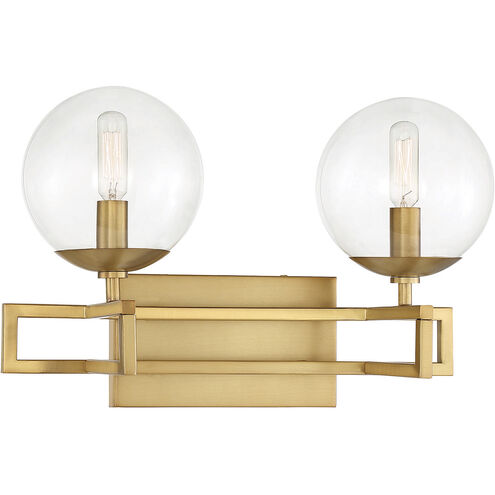 Crosby 2 Light 16 inch Warm Brass Vanity Light Wall Light, Essentials