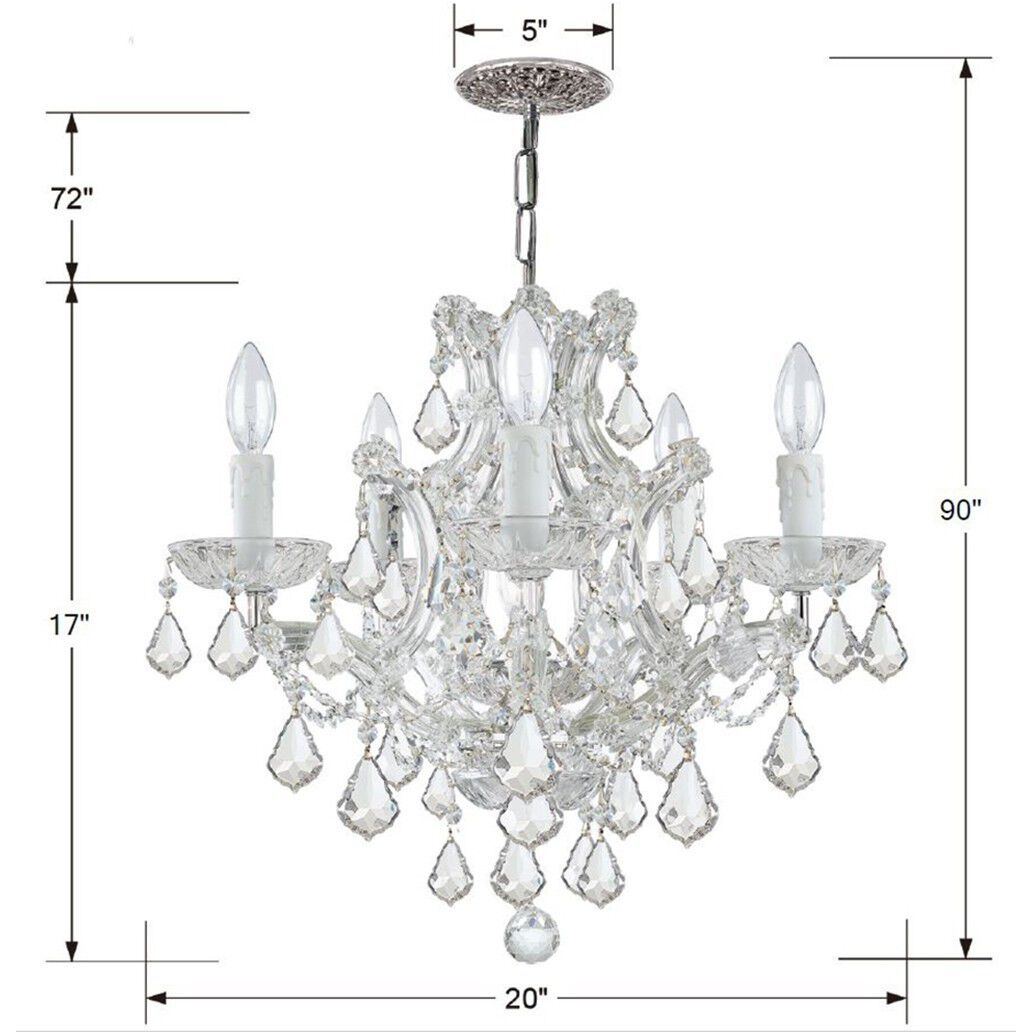 Maria Theresa 6 Light 20 inch Polished Chrome Chandelier Ceiling Light in Clear Spectra