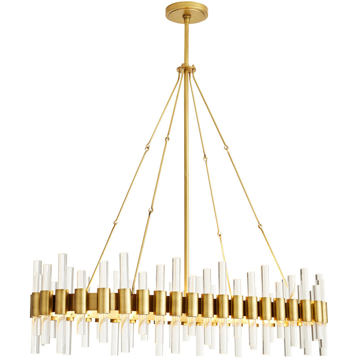 Haskell 10 Light 43 inch Antique Brass Chandelier Ceiling Light, Oval
