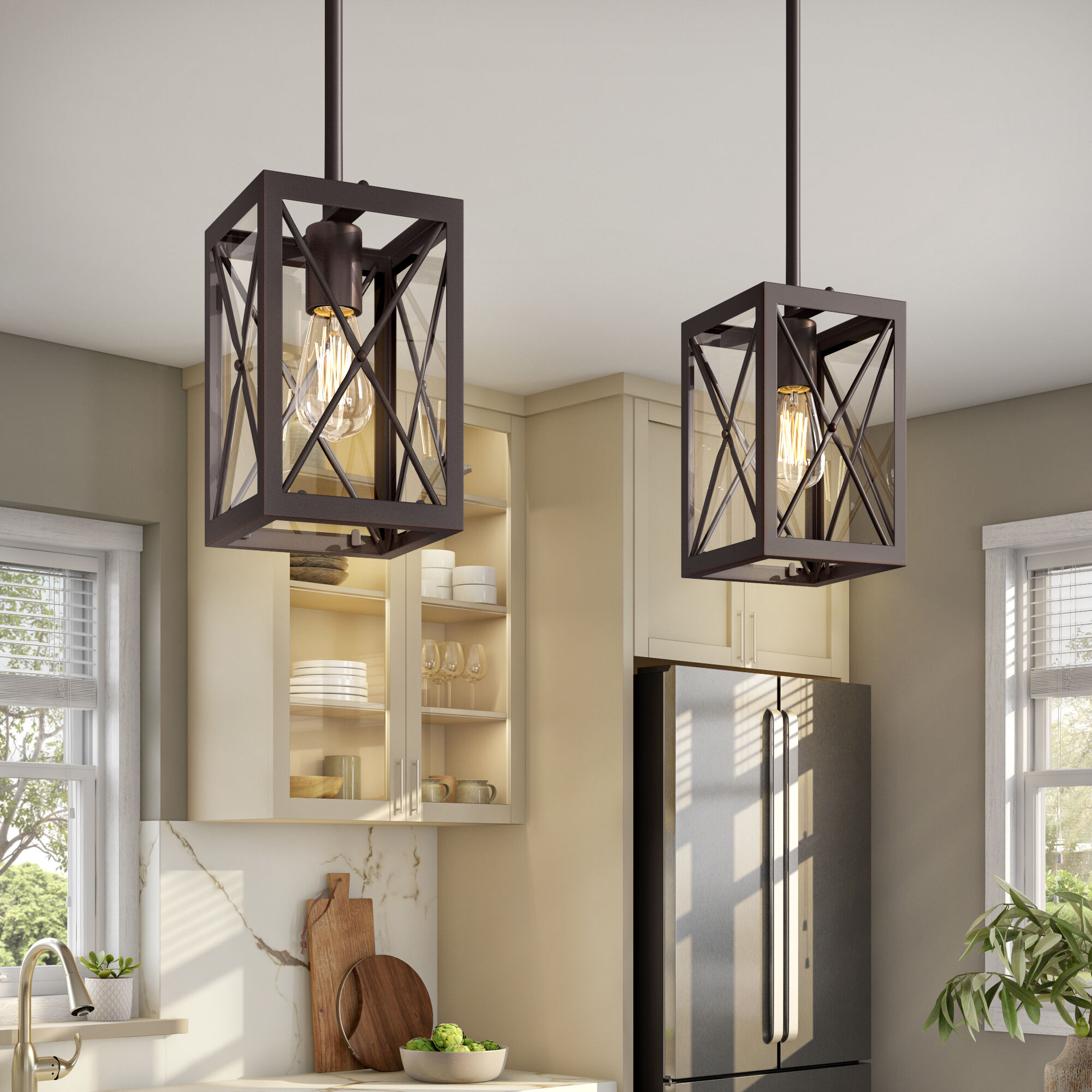 High Line 1 Light 6 inch Satin Bronze Mini Pendant Ceiling Light