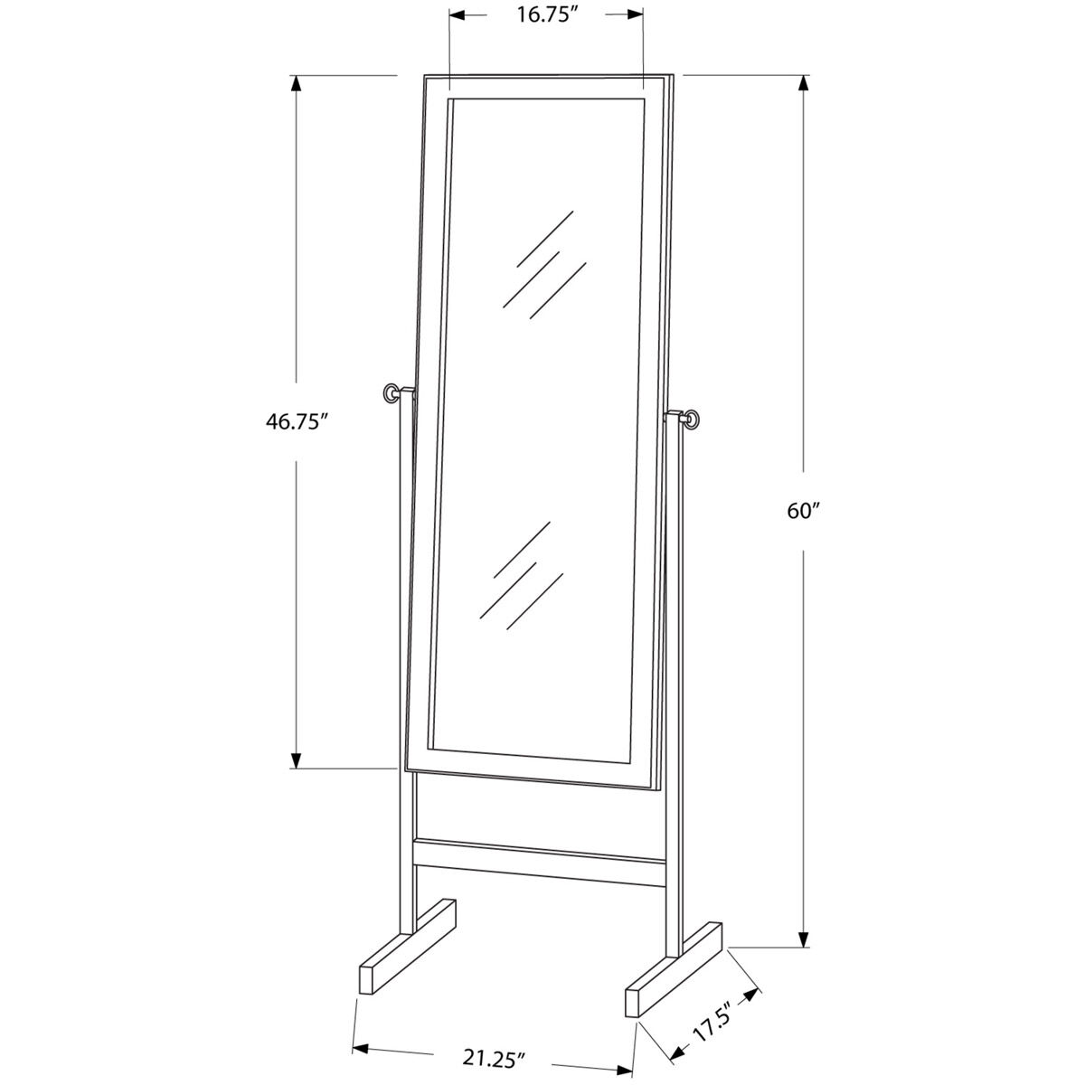 Kirkland 60 X 21 inch Cappuccino Mirror