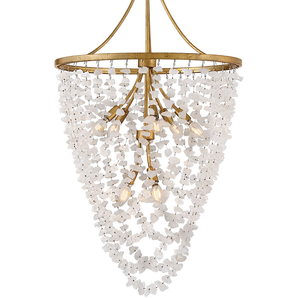 Myra 8 Light 24 inch Distressed Brass Chandelier Ceiling Light