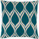 Somerset 18 X 18 inch Teal and Ivory Throw Pillow
