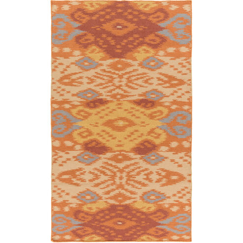 Wanderer 156 X 108 inch Orange and Brown Area Rug, Wool