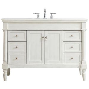 Lexington 48 X 21.5 X 35 inch Antique White Vanity Sink Set