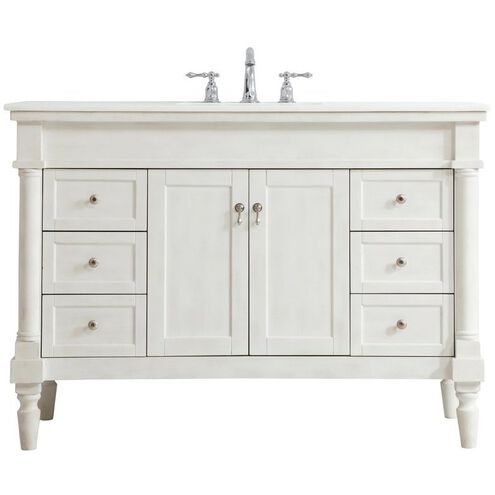 Lexington 48 X 21.5 X 35 inch Antique White Vanity Sink Set