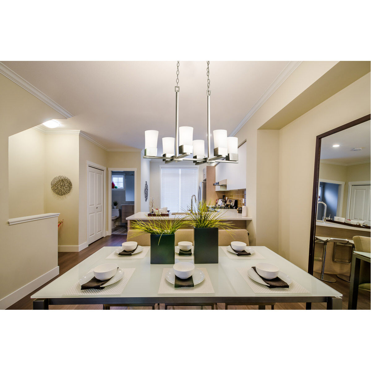 Ciara Springs 6 Light 28 inch Brushed Nickel Pendant Ceiling Light