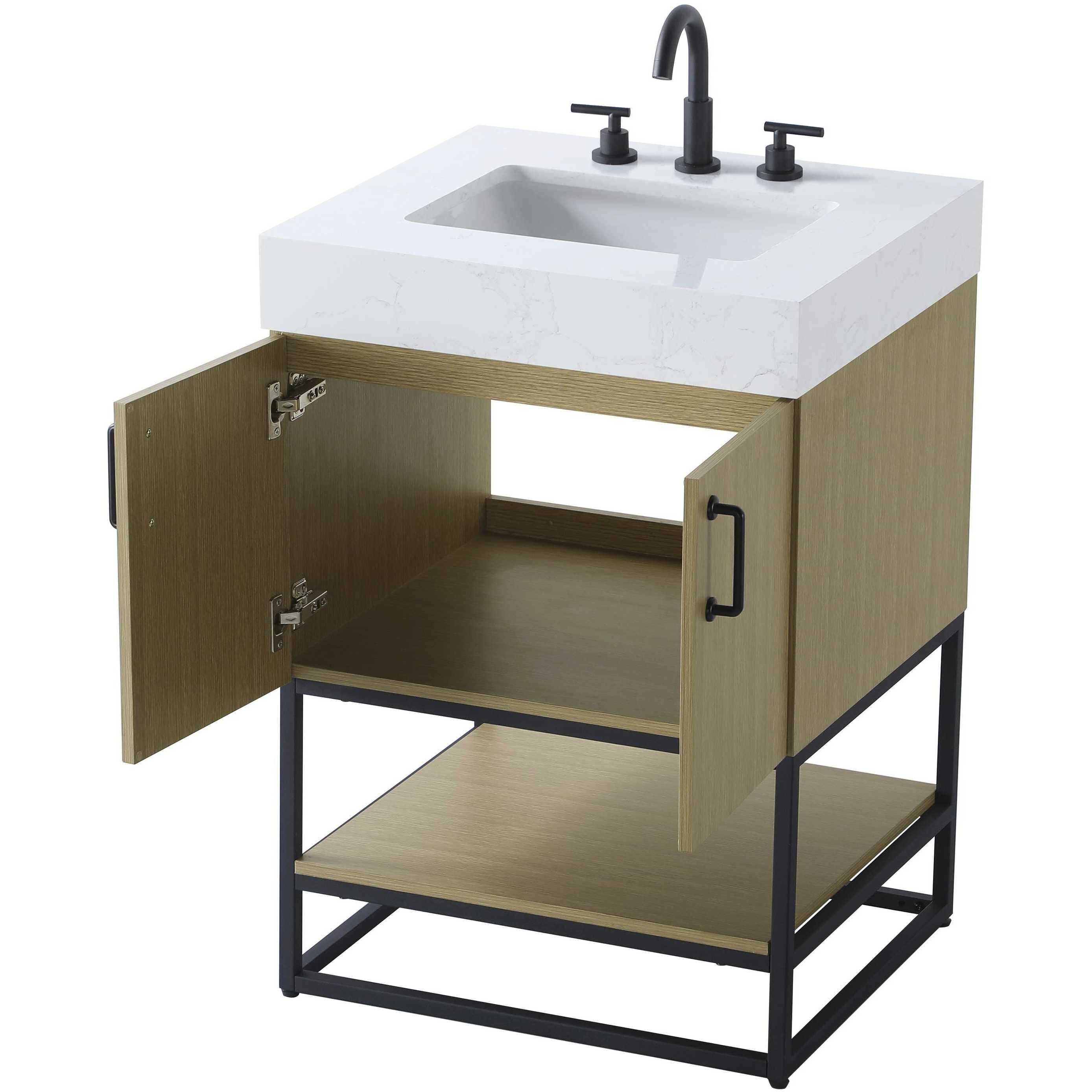 Caroline 24 X 34 inch Honey Brown Bathroom Vanity Cabinet