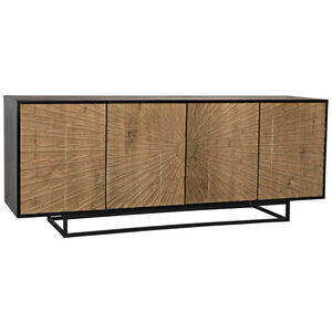 Ra 76 X 20 inch Hand Rubbed Black with Teak Sideboard