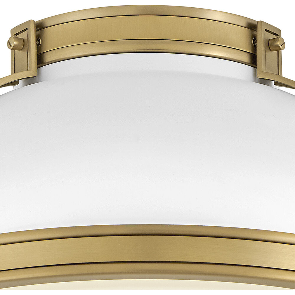 Barton 2 Light 14.25 inch Matte White with Lacquered Brass Flush Mount Ceiling Light