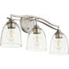 Jardin 3 Light 22 inch Satin Nickel Vanity Light Wall Light in Clear Seeded