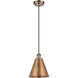 Ballston Cone 1 Light 8 inch Antique Copper Mini Pendant Ceiling Light