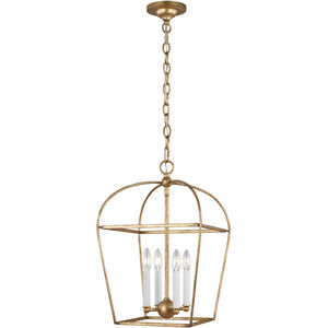 C&M by Chapman & Myers Stonington 4 Light 13.38 inch Antique Gild Hanging Lantern Ceiling Light