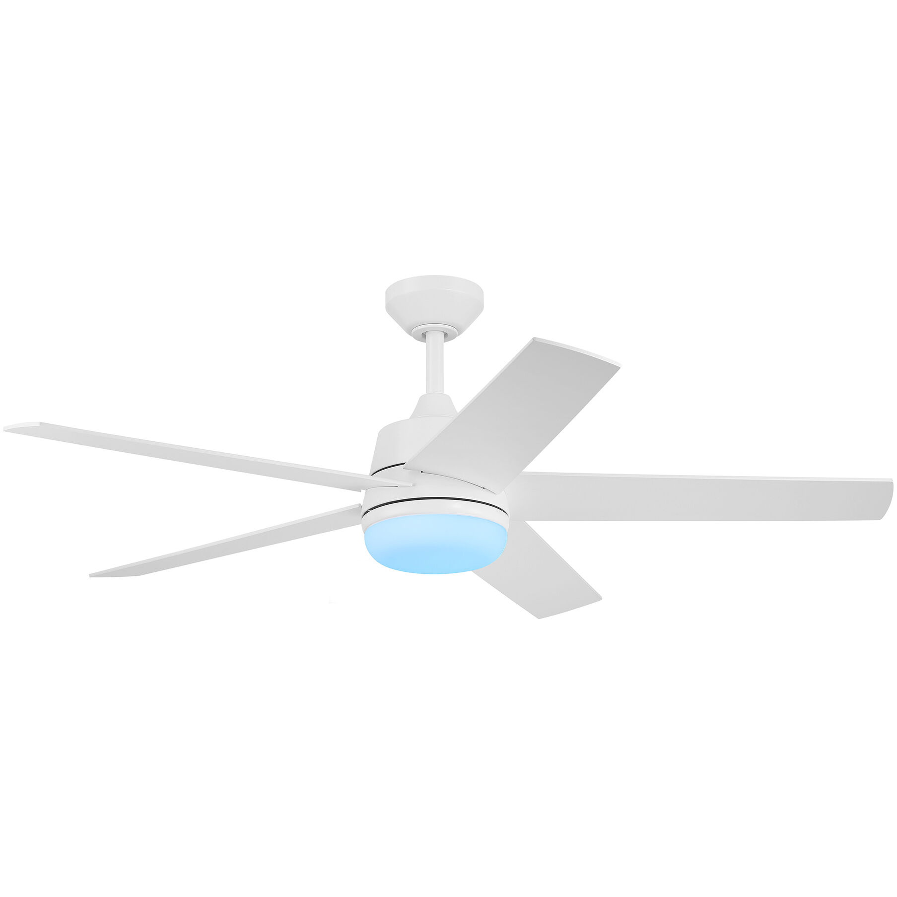 Astrea 52 inch Matte White with Reversible Matte White/Blonde Maple Blades Smart Color Fan