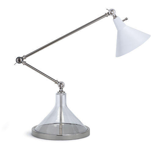 Ibis 39.5 inch 40.00 watt Polished Nickel and White Task Lamp Portable Light
