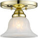 Edgemont 1 Light 7 inch Polished Brass Semi-Flush Mount Ceiling Light