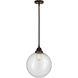 Nouveau 2 Beacon LED 12 inch Oil Rubbed Bronze Mini Pendant Ceiling Light in Seedy