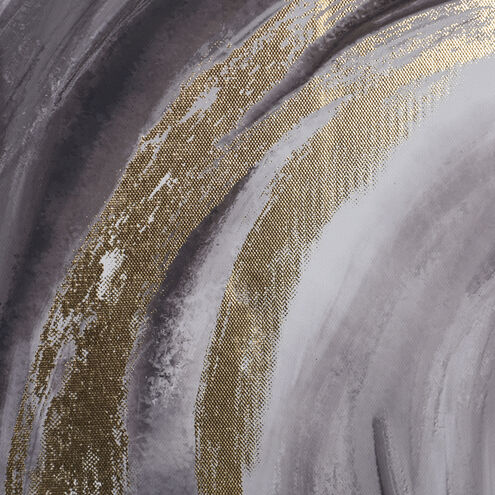 Cyclone I Black-White-Grey Multi-Color with Gold Foil Wall Art