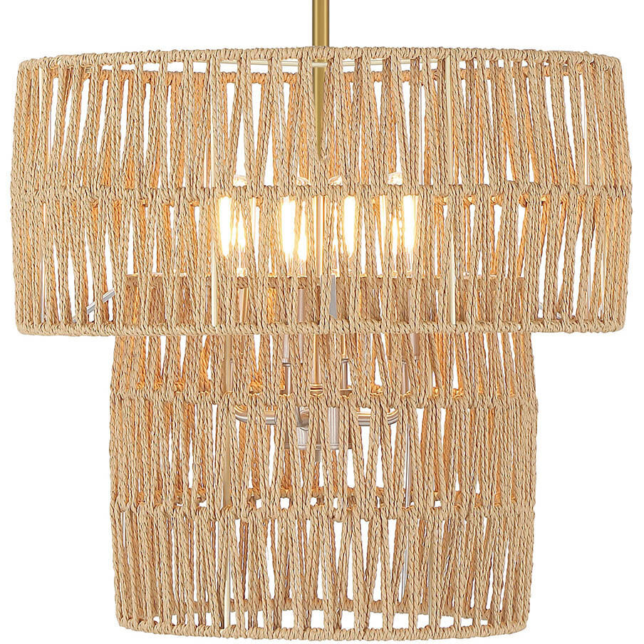 Bungalow Heaven 4 Light 16 inch Soft Brass Pendant Ceiling Light