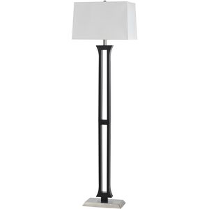 Hotel 60 inch 100 watt Brushed Steel and Espresso Floor Lamp Portable Light