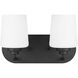 Windom 2 Light 12 inch Midnight Black Wall Bath Fixture Wall Light