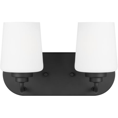 Windom 2 Light 12 inch Midnight Black Wall Bath Fixture Wall Light