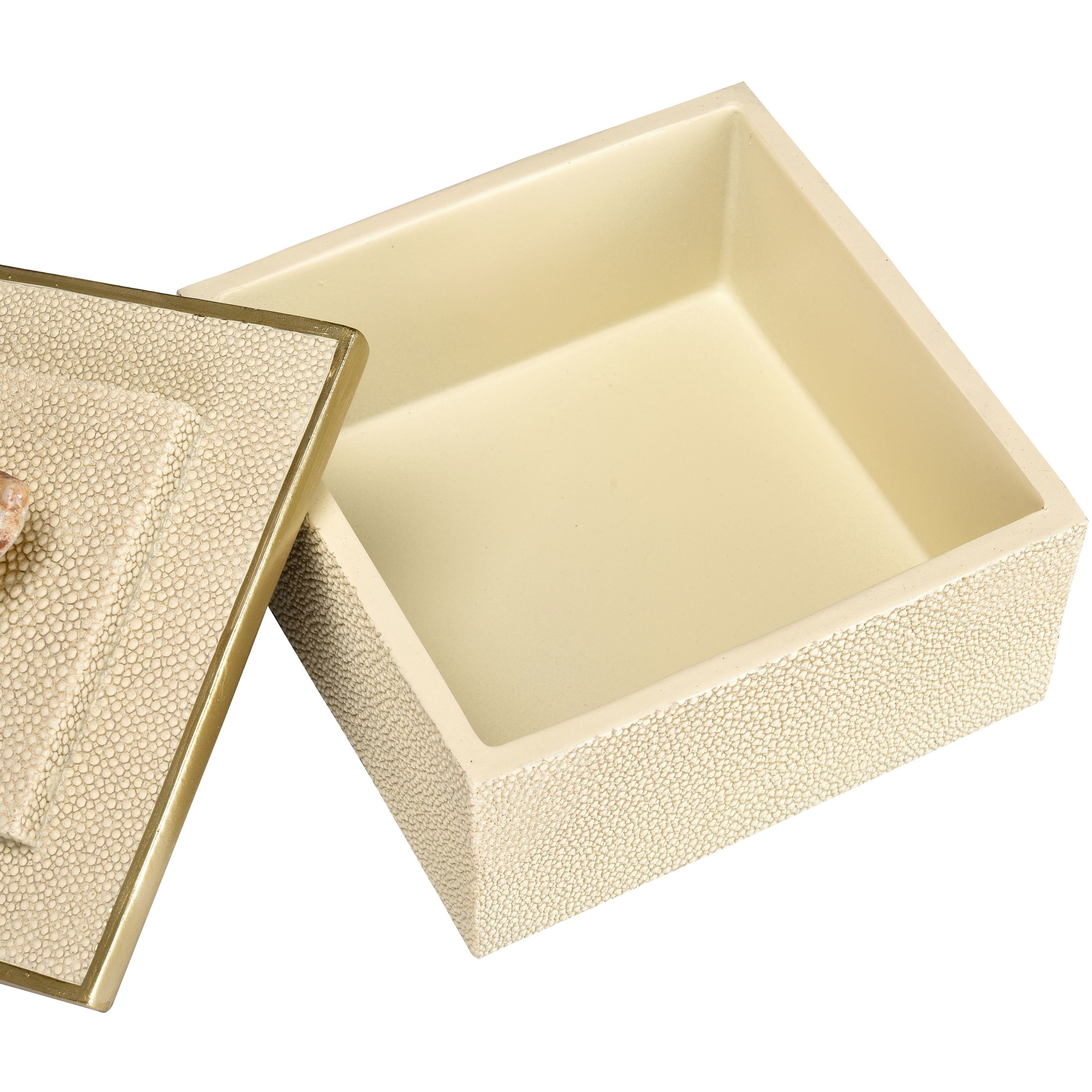 Brenner 5.25 X 5.25 inch Ivory with Brown Box, Set of 2