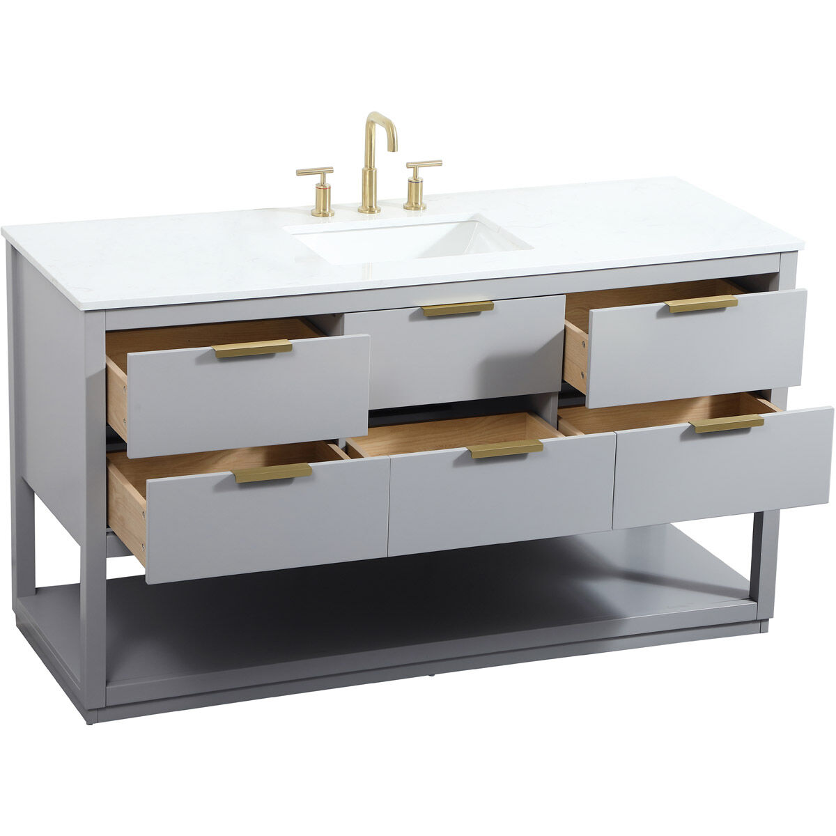 Larkin 60 X 22 X 34 inch Grey Vanity Sink Set