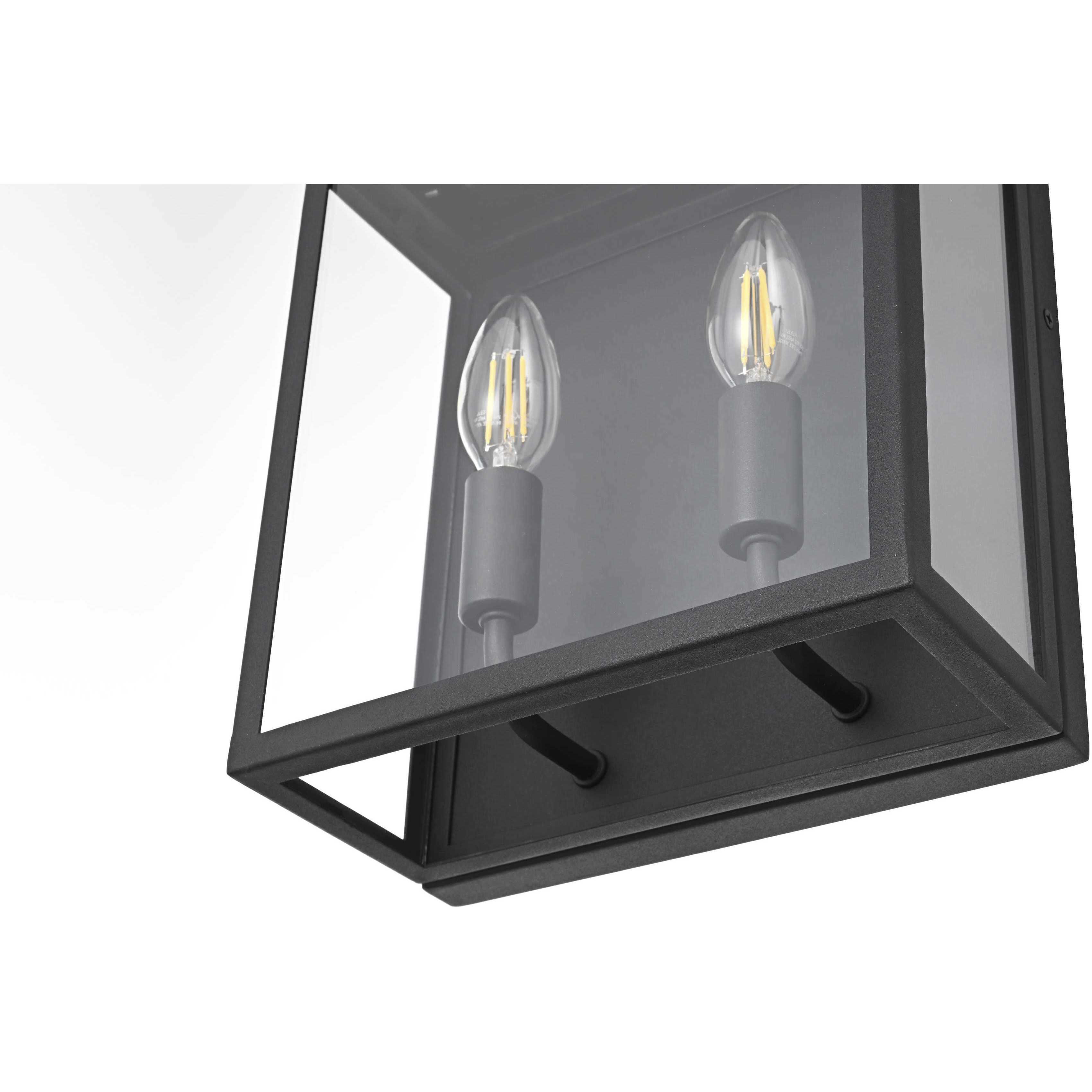 Valentin 2 Light 12 inch Black Outdoor Wall Sconce