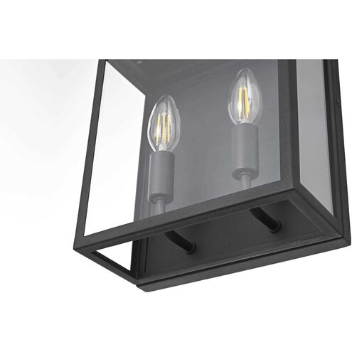 Valentin 2 Light 12 inch Black Outdoor Wall Sconce