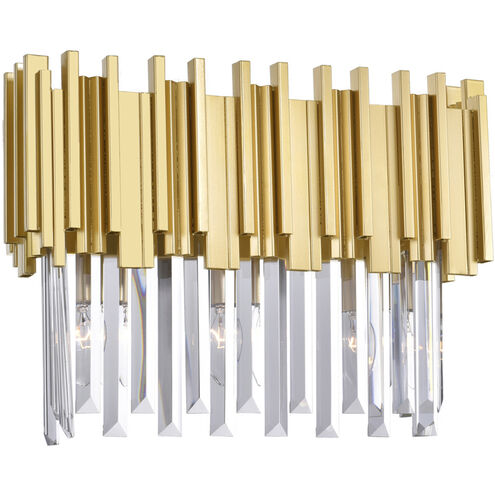 Deco 3 Light 17 inch Medallion Gold Vanity Light Wall Light